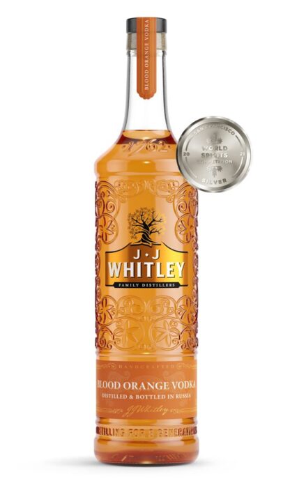 Award winning JJ Whitley Blood Orange Vodka Distilled & Bottled in Russia